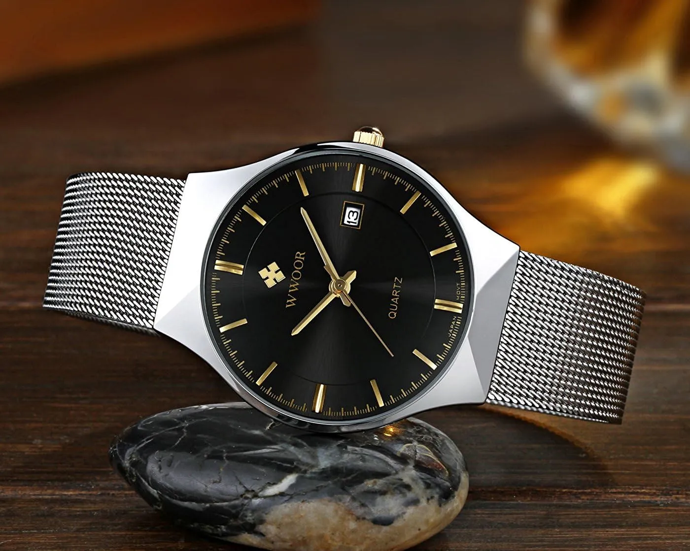 Casual Watches unnatural metal deport scientifically Men New Top Luxury Watch Ultra Thin Stainless Steel Mesh Band Quartz Wristwatch Fashion 