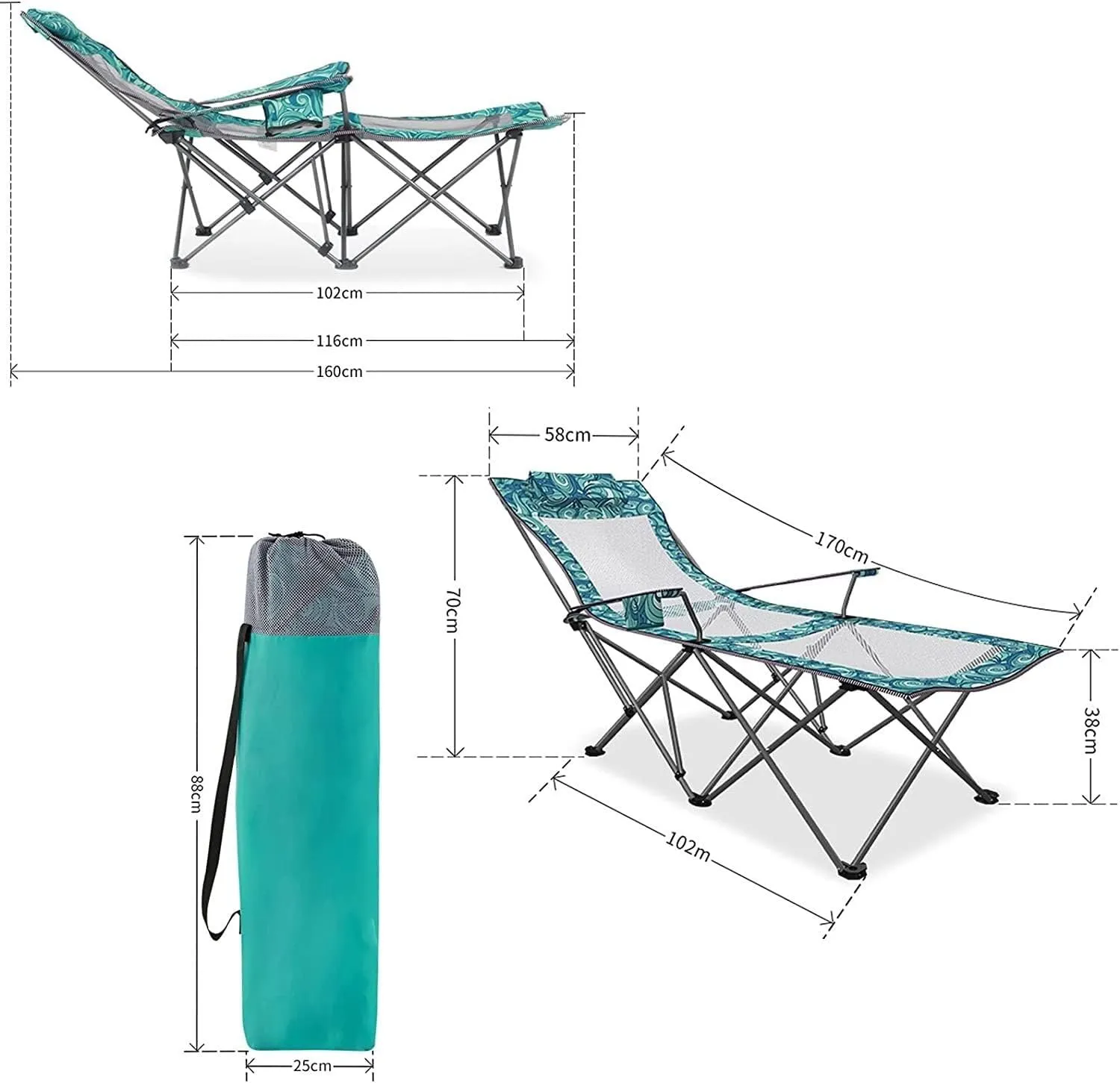 Chair with Footrest Mesh Backrest Folding Reclining Lunch Break Bed Sitting Lying Dual-Purpose Beach Seat Folding Chairs Computer Chair, Camping Chairs Outdoor Furniture Beach Chairs Portable ballet Camping 