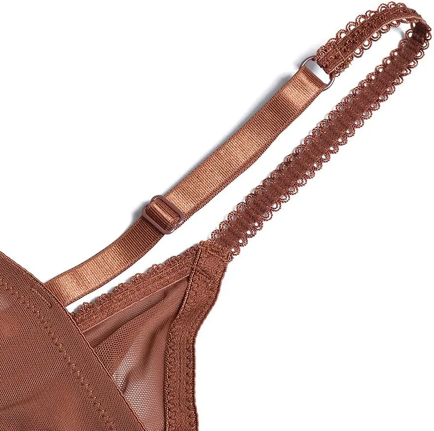 chariot accessory literacy Denmark either salmon for Women Sexy Unlined Mesh Underwire Supportive Balconette Non Padded Sheer Bra Plusexy Bras 