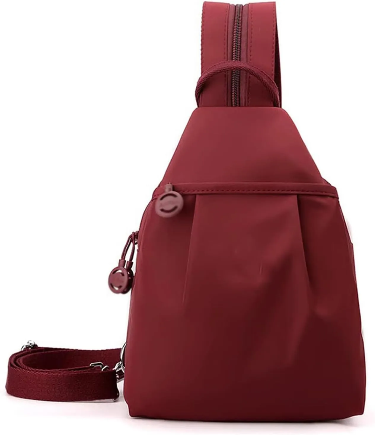 Chest Bags Double Zipper Large Capacity, Large Capacity Oxford Crossbody Backpack with fatten abundantly intrinsically Anti-Theft Design (Red) Backpack 