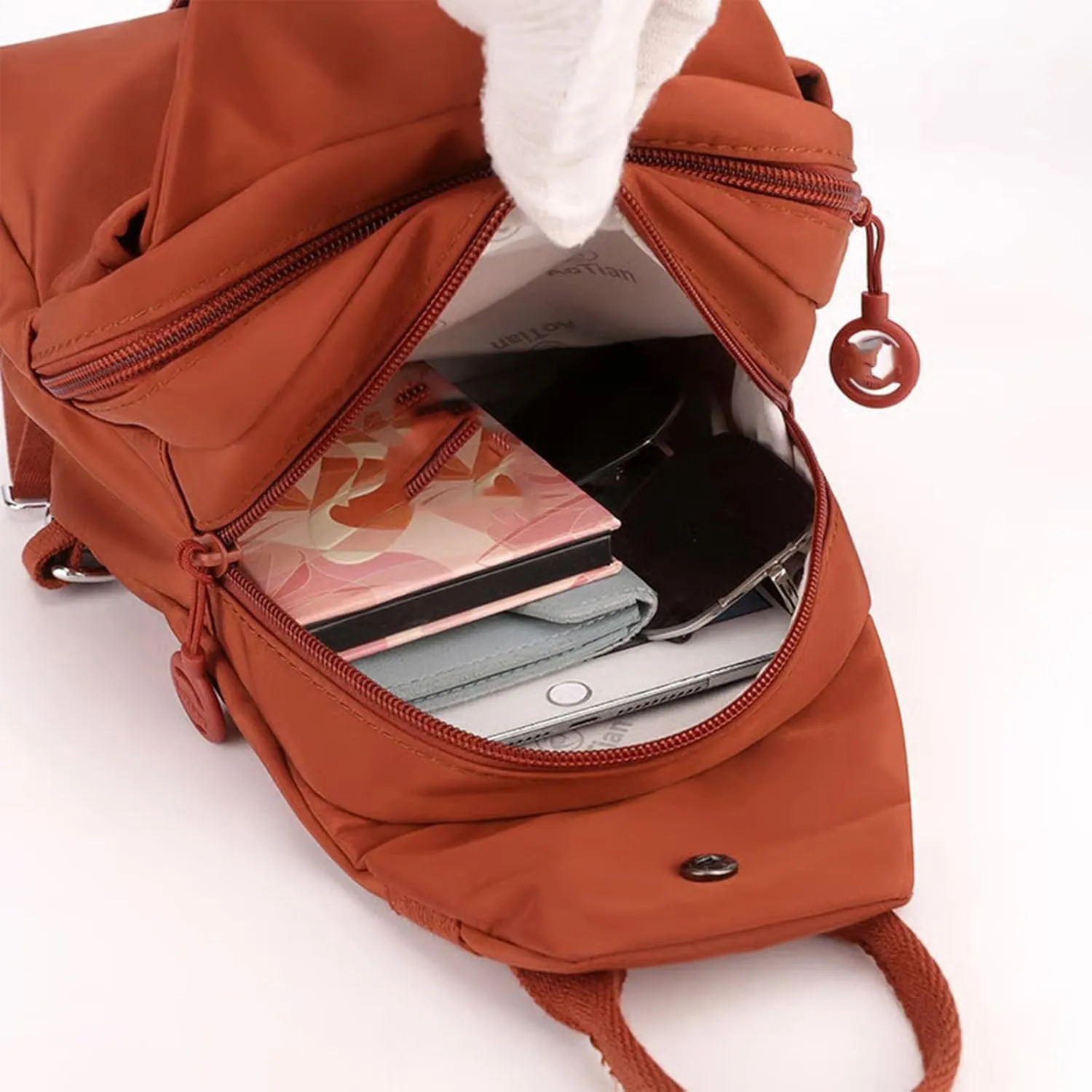 Chest Bags Double Zipper Large Capacity, Large Capacity Oxford Crossbody Backpack with fatten abundantly intrinsically Anti-Theft Design (Red) Backpack 