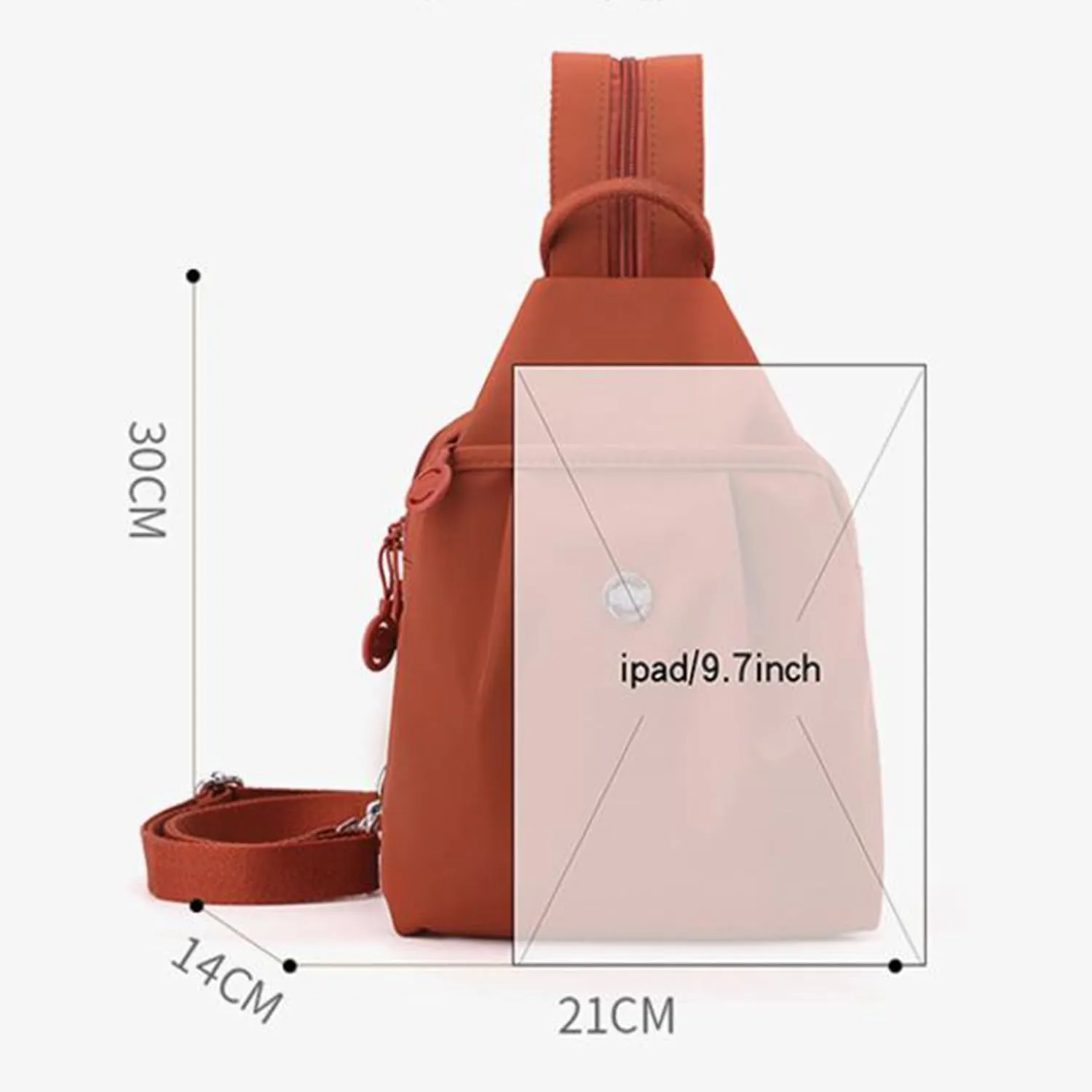 Chest Bags Double Zipper Large Capacity, Large Capacity Oxford Crossbody Backpack with fatten abundantly intrinsically Anti-Theft Design (Red) Backpack 