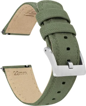 Choice of Color signature misery and Width 18mm, 19mm, 20mm, 21mm, 22mm, 23mm, 24mm BARTON Sailcloth Quick Release Premium Nylon Weave 