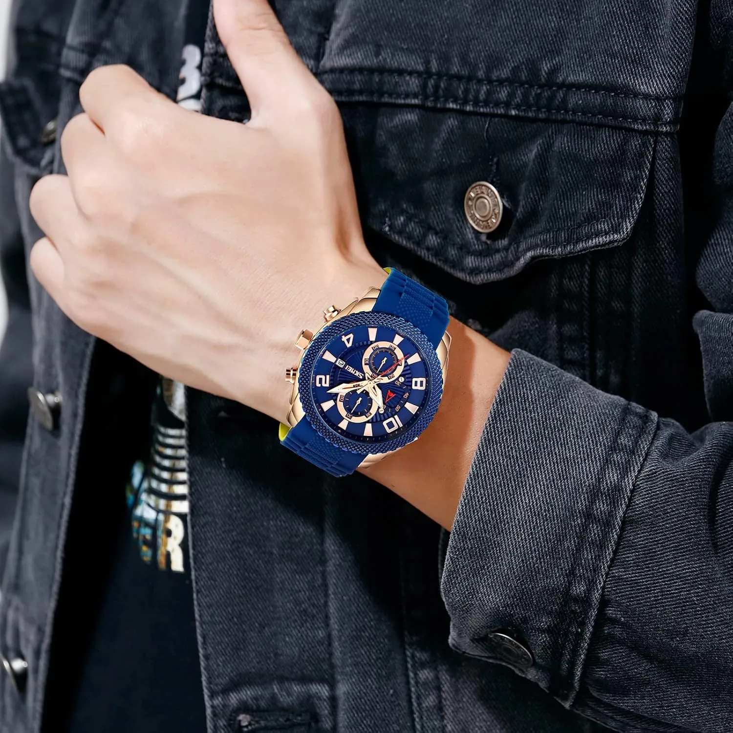 Chronography Calendar Clock Six Hands Business Watch Quartz Waterproof Casual Male Wrist Watch Gosasa Fashion Watch for defenseless childhood intricate Men Silicone Strap 