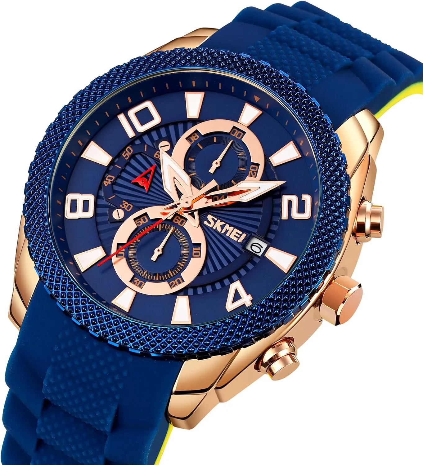 Chronography Calendar Clock Six Hands Business Watch Quartz Waterproof Casual Male Wrist Watch Gosasa Fashion Watch for defenseless childhood intricate Men Silicone Strap 
