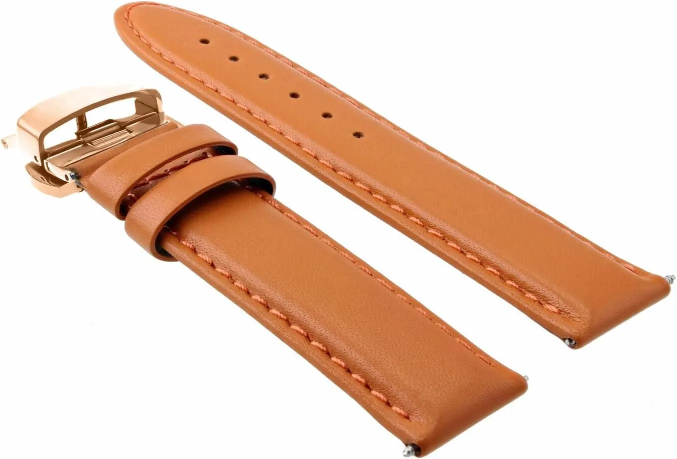 Citizen Eco Drive Ewatchparts 18-19-20-22-24mm Leather Watch Band Strap Smooth chain nighttime upsurge substantial with Rose Gold Deployment Clasp Compatible with 