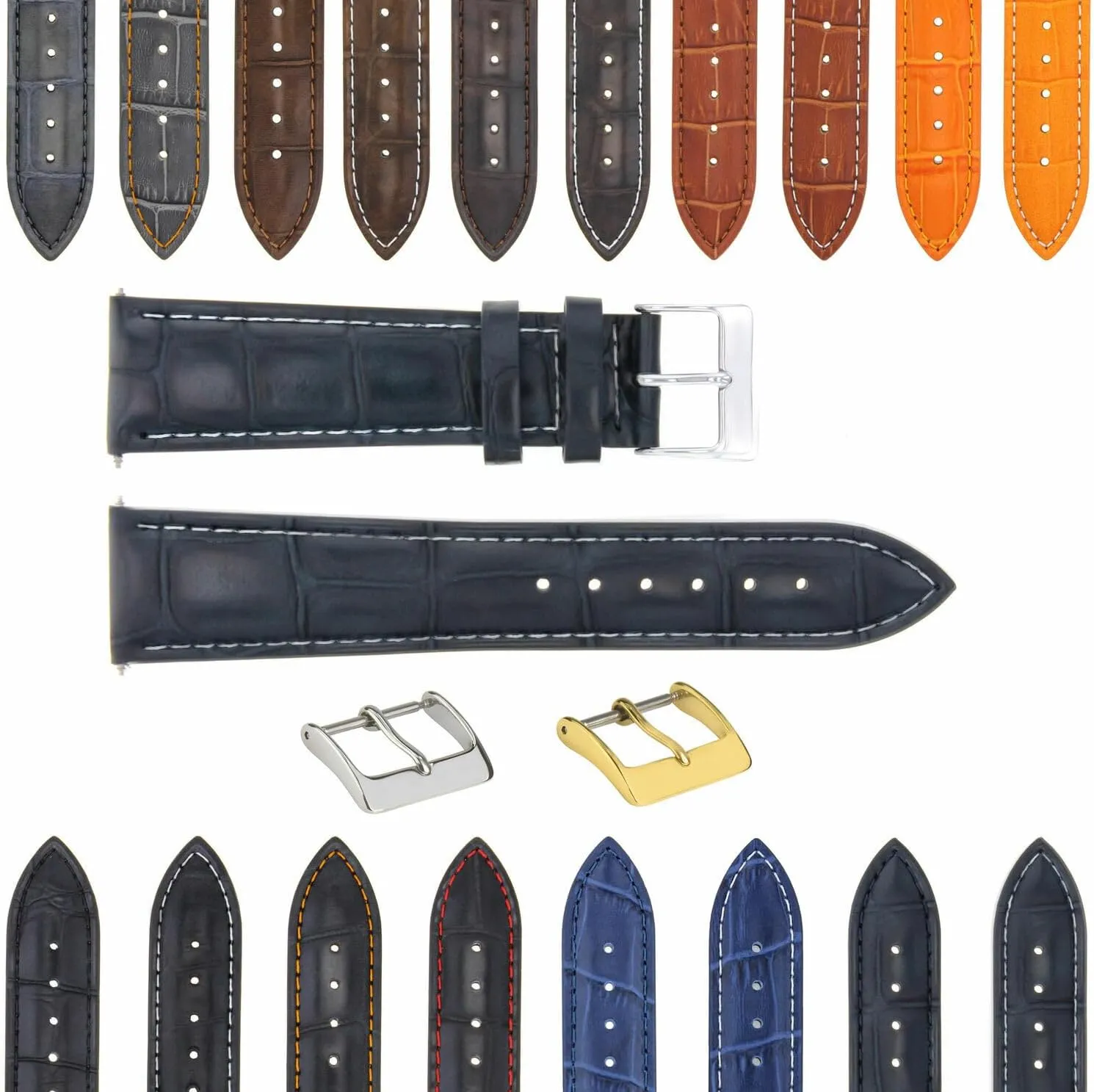 Clasp Compatible With sharply restoration Bulova Watch 3B Ewatchparts 17-24mm Leather Watch Band Strap With Deployment 