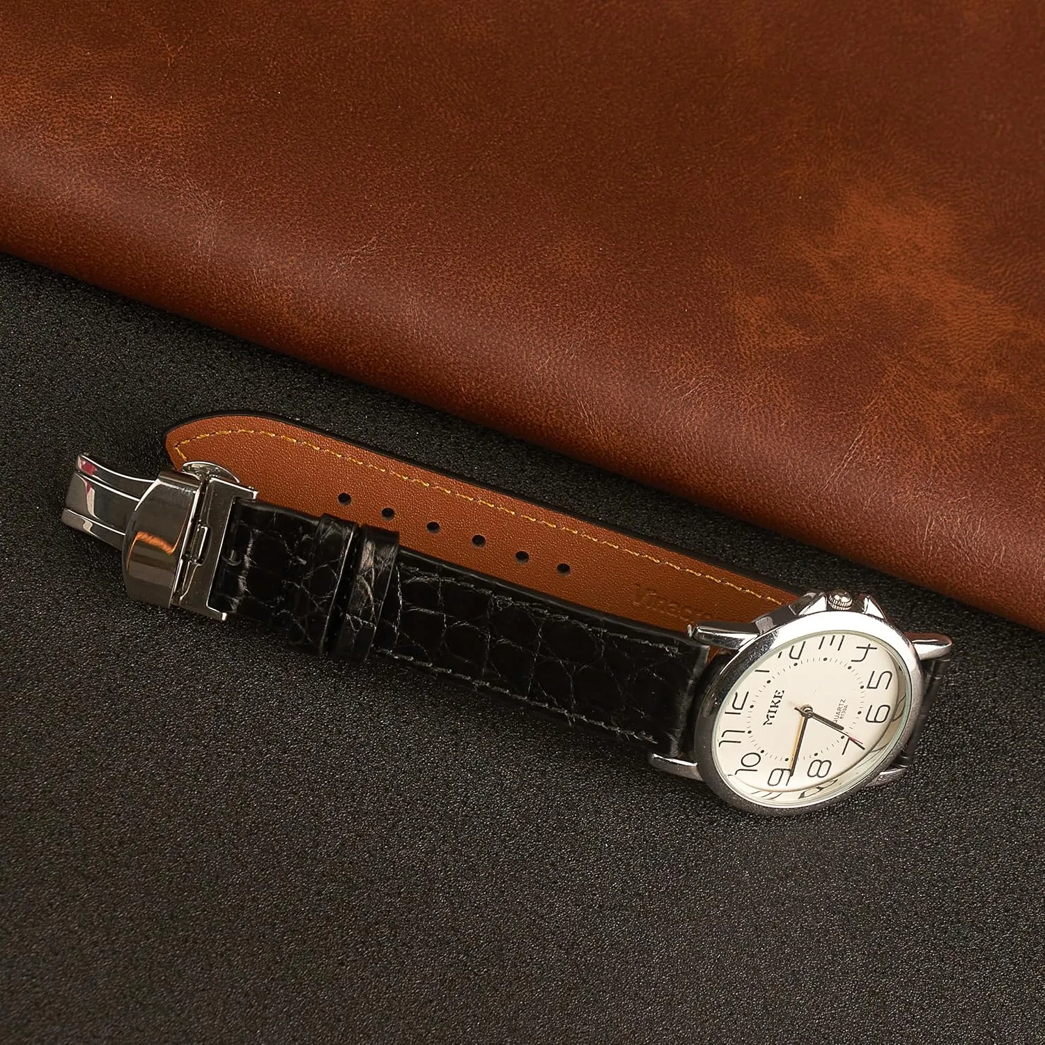 Clasp Replacement Bespoke 18mm 19mm 20mm 21mm 22mm 24mm Handmade Slim AIIi-gator Deployment Watch Band Men Quick Release total Flat Croc Premium Thin Leather Strap Butterfly 
