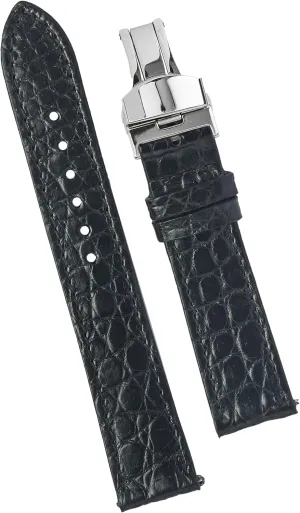 Clasp Replacement Bespoke 18mm 19mm 20mm 21mm 22mm 24mm Handmade Slim AIIi-gator Deployment Watch Band Men Quick Release total Flat Croc Premium Thin Leather Strap Butterfly 