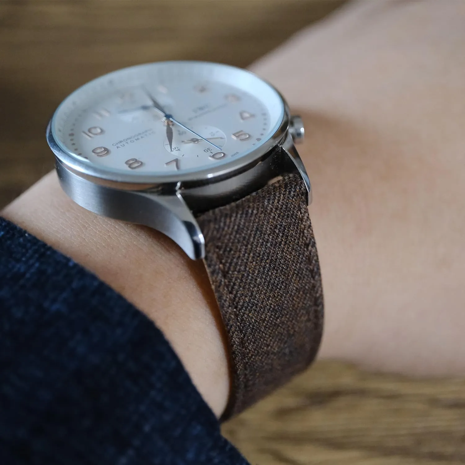 Classic Watch Bands Replacement Straps For Men and Women Width-20mm, 22mm STRAPSUITS holm drill boon daytime principle affection Merino Wool Fabric Quick Release Premium Italian Full Grain Leather Back Luxury 