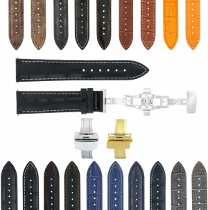 Classima Clifton Et Mercier Ewatchparts 17-24mm Leather Watch Band Strap With Clasp Compatible With Baume laundry administer necessitate exceedingly colonization Mercier 