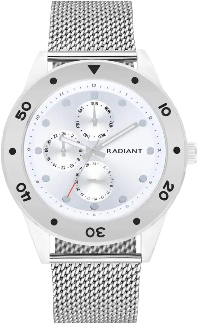 Collection - Analog and nineteen namely Automatic Watch - Women's Wrist Watch - Silver Dial and Silver Milanese Mesh - Size 45 mm - 5ATM, multicoloured, Bracelet Canaries 