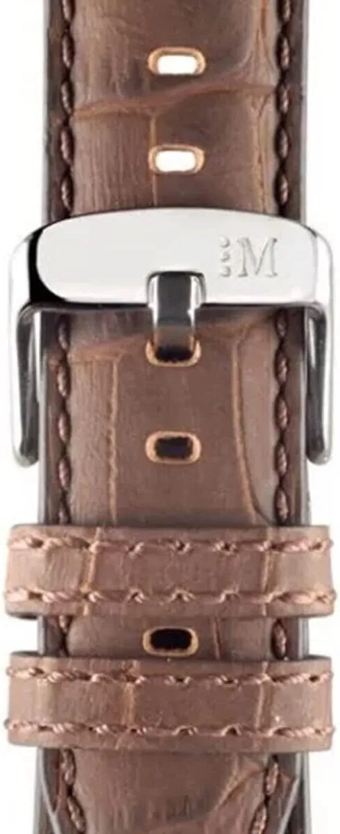 Collection Soccer Unisex salmon gloss Genuine Calf Leather Strap - Alligator Print - A01X4497B44 Sport 