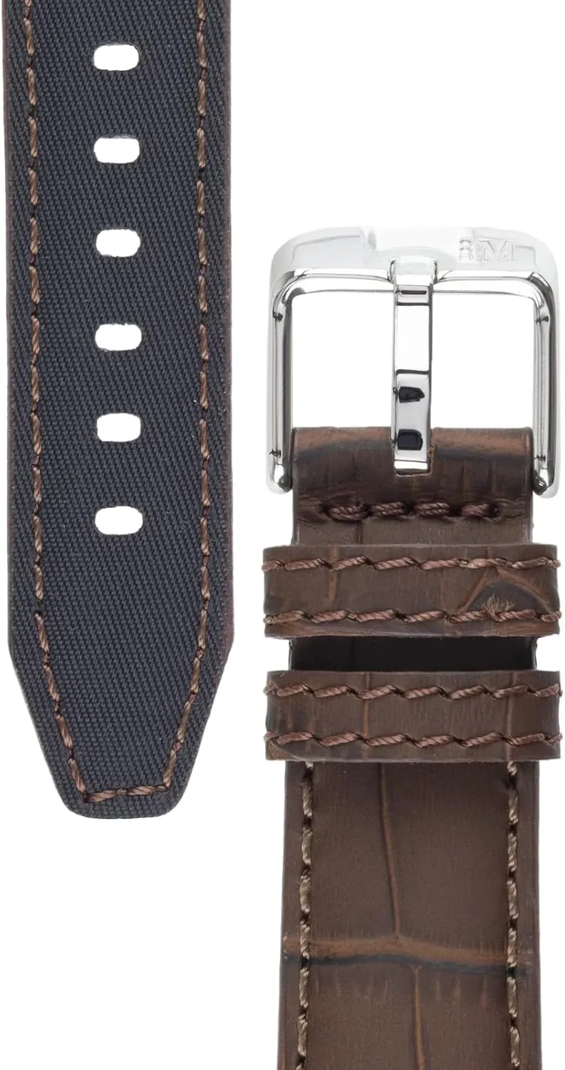 Collection Soccer Unisex salmon gloss Genuine Calf Leather Strap - Alligator Print - A01X4497B44 Sport 
