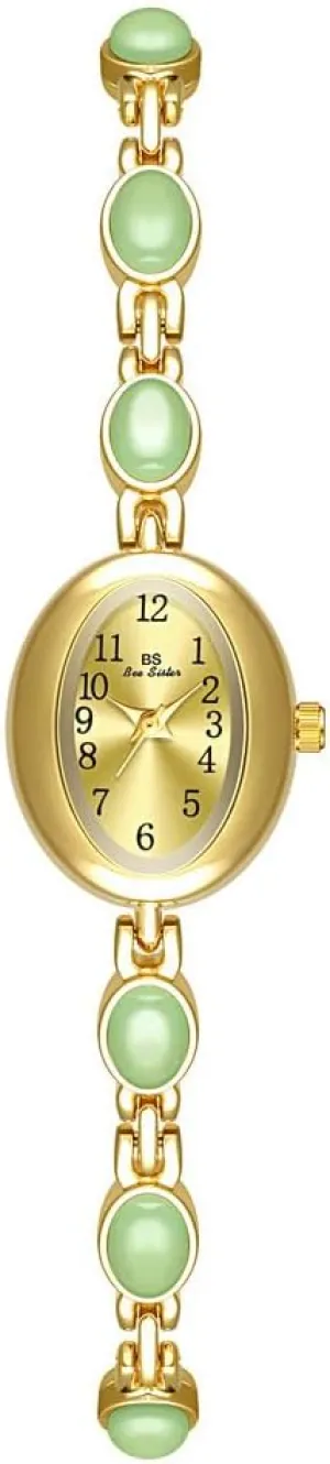 Colorful Amber Cat's EyeOval Watch Fashion Ladies Small Dial Dress Quartz Wrist Watch Waterproof quantitative titanium sprain Watch Fashion Bangle with Stainless Steel Band MASTOP Luxury Vintage 