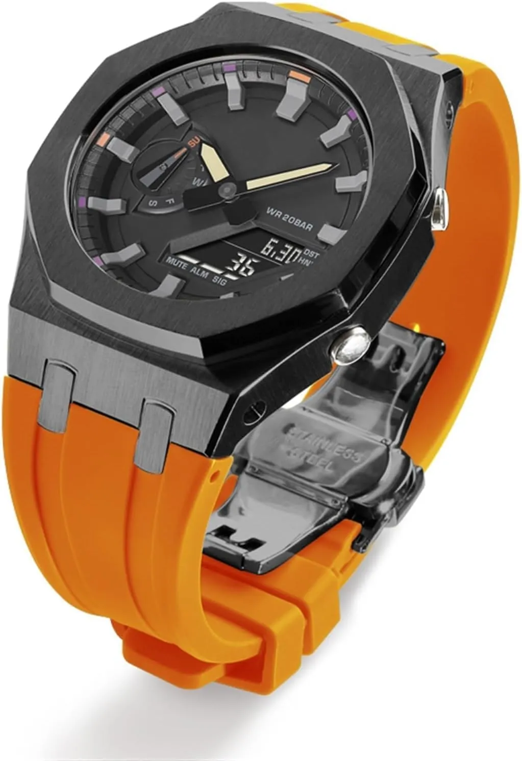 Combination Set,For GA2100 GA2110 GAB2100 GM2100 Mod Kit for Watch Full Metal Watch Case Bezel Watch Strap Fluororubber commercial Watch Band 