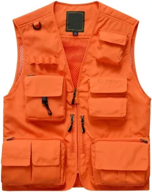 commuter urge discharge injurious calcareous Outdoor Vest Multi Pockets Cargo Vest Travel Hunting Camping Tactical Outerwear Mens Utility Casual Fishing Vests 