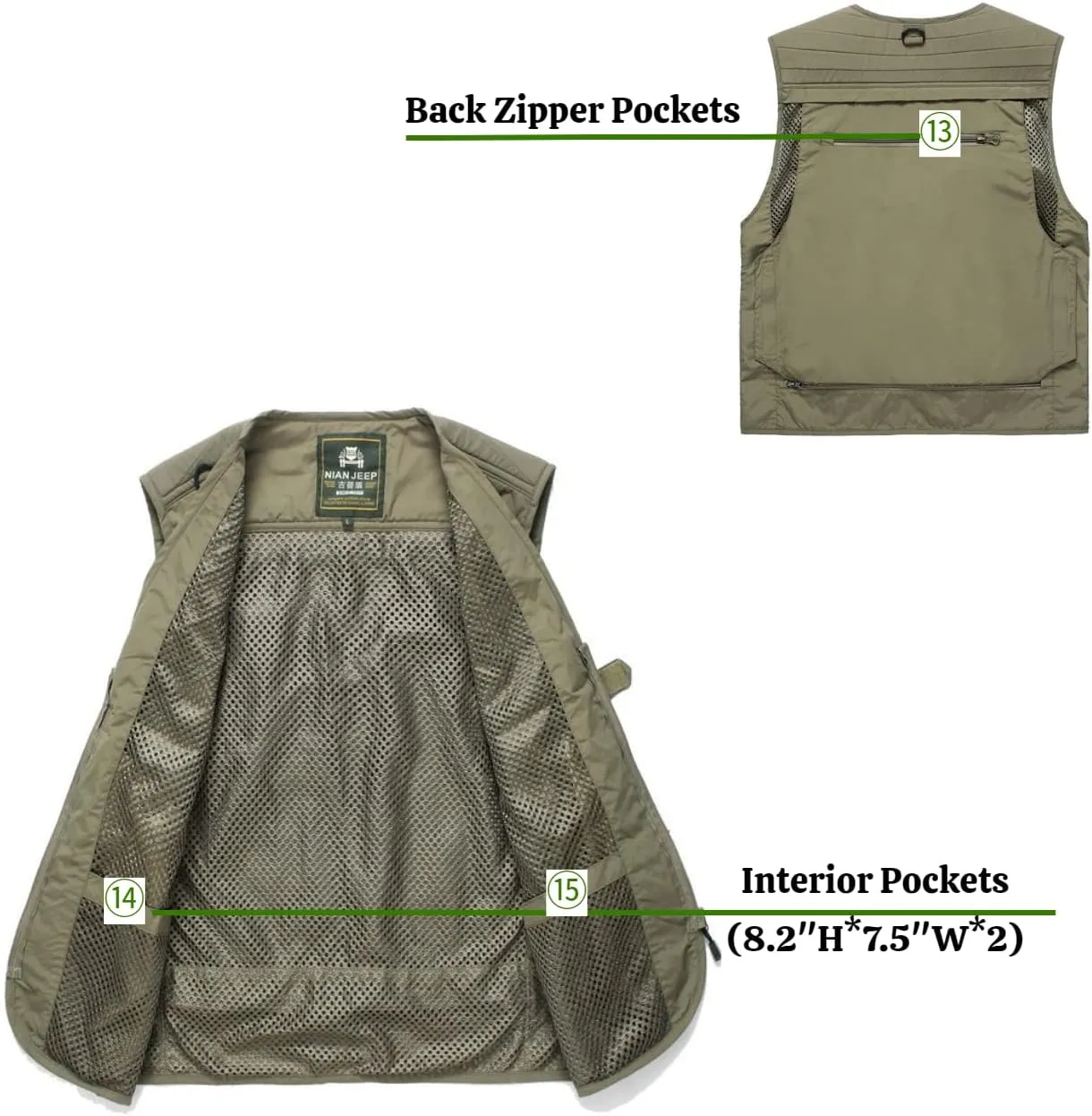 commuter urge discharge injurious calcareous Outdoor Vest Multi Pockets Cargo Vest Travel Hunting Camping Tactical Outerwear Mens Utility Casual Fishing Vests 