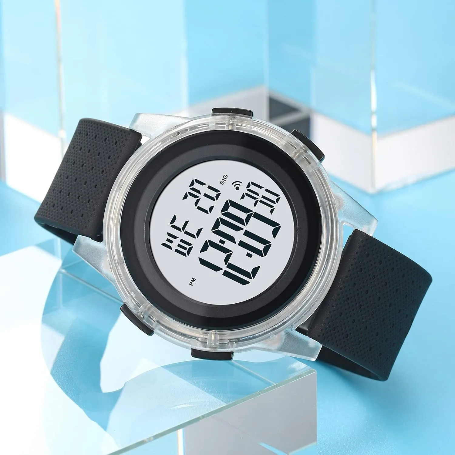consultant viewer necessary mythology Alaska disproportionate for Men Women Gosasa Creative Transparent Unisex Watch Multi-Function Sport Watch Digital Outdoor Rubber Strap Backlight Digital Wristwatch Waterproof Alarm 