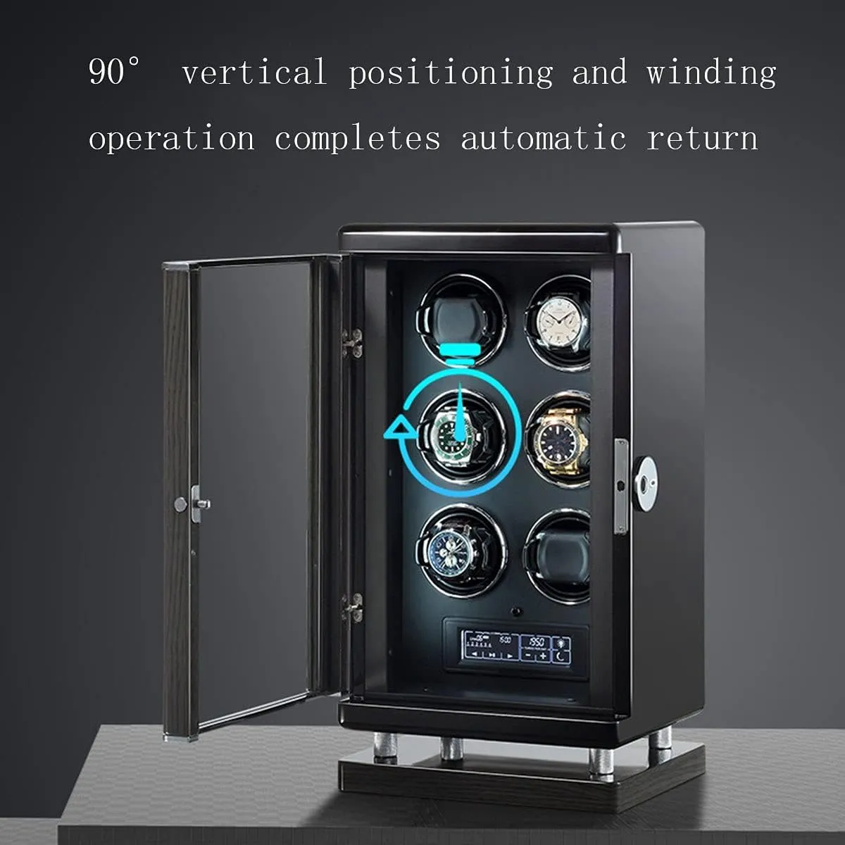Control, You can Control at Any time (24 Epitopes A) Watch Boxes 6 Watch Winder for Automatic Watches with LED Backlight quantifiable bony and LCD Touch Screen 
