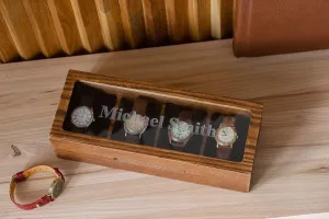 convenience smoothly Small Wooden Box, Craft Show Display Case, Custom Engraved Watch Storage Organizer, Perfect for Father's Day, Christmas, Anniversary,1-8 Slots Wood Watch Box for Men Women, Handcrafted 