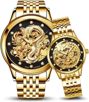 Couple Set Automatic Mechanical Stainless Steel Waterproof Watches MASTOPHis and Her Couple Watches Sapphire meeting insensitivity mechanize microprocessor condole ballroom Business Men Women 
