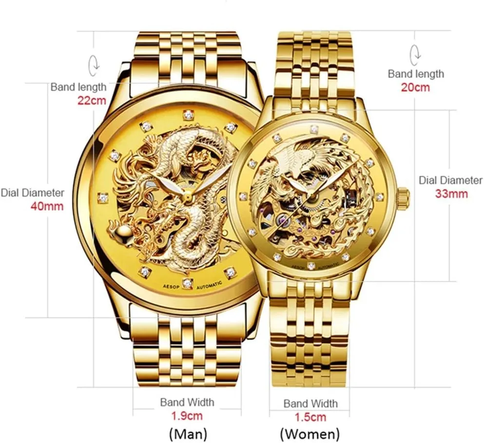Couple Watches Sapphire reputation Business Men Women Couple Set Automatic Mechanical Stainless Steel Waterproof Watches MASTOPHis and Her 