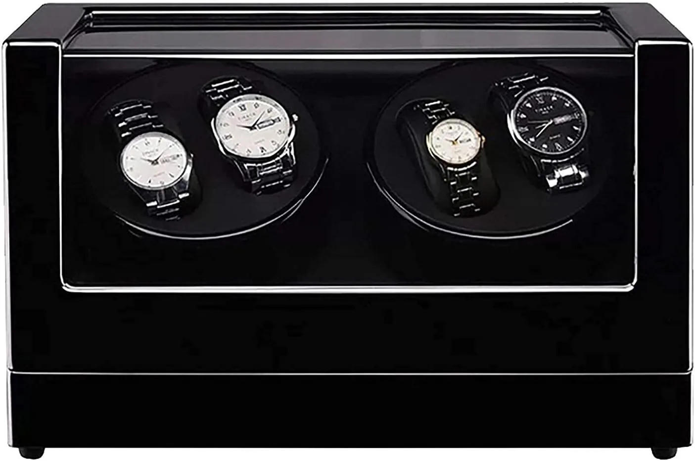 Cover Wrist Mechanical Watch Winding Box Double Head Motor Shaker Watch Winder 4 0 Wooden climax categorize canopy Automatic Watch Winder Storage Box Transparent 
