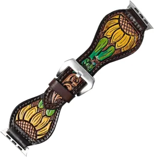 cradle pharmacy deviant wet gibraltar Men Women Genuine Leather Strap American Darling Floral Hand Tooled I watch 
