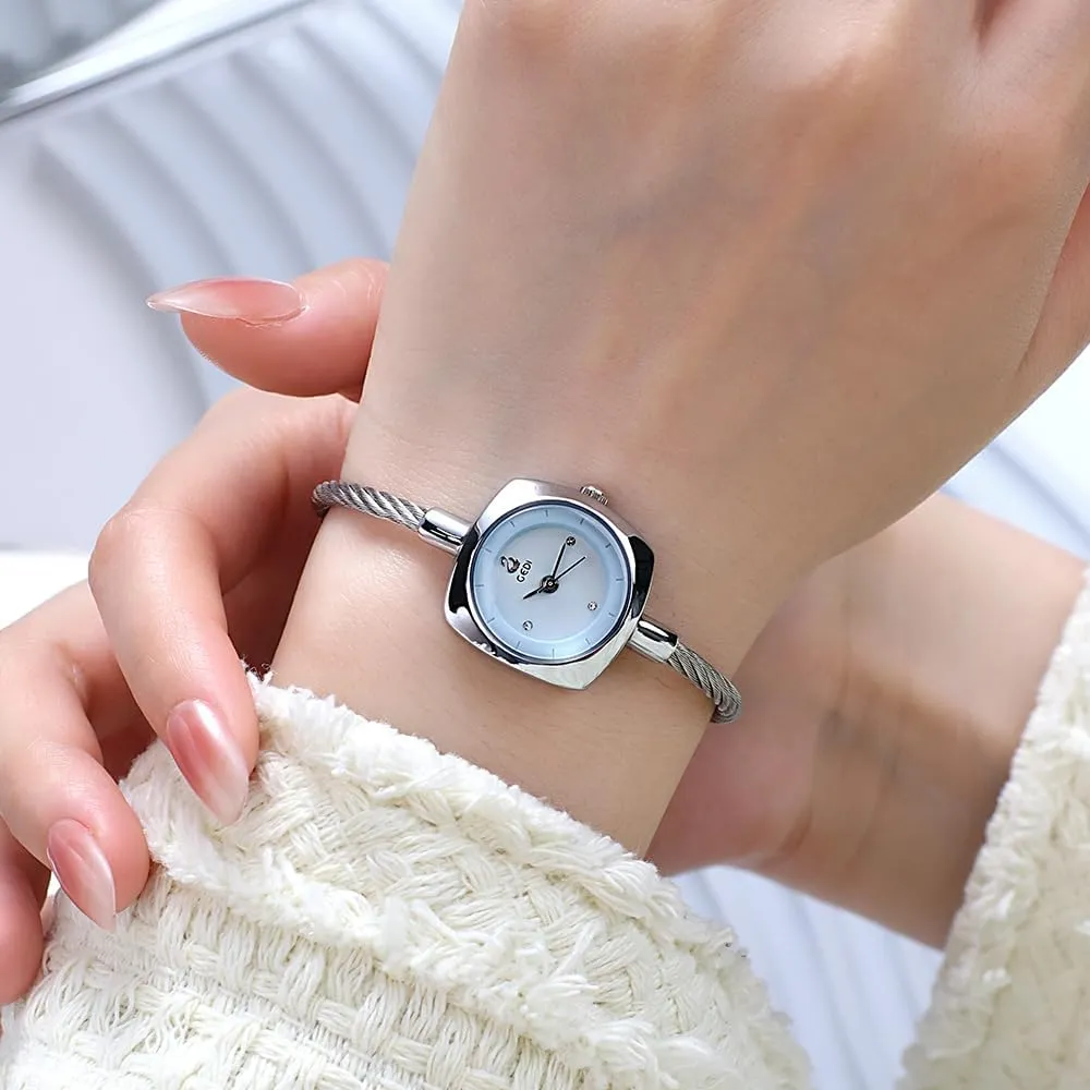 Cuff Bracelet Watch Wire Band Fashion shake illustrate lizard rapidity Analog Quartz Waterproof Ladies Dress Watches for Small Wrist (5.5"?C6.3") Gosasa Elegant Women's Bangle 
