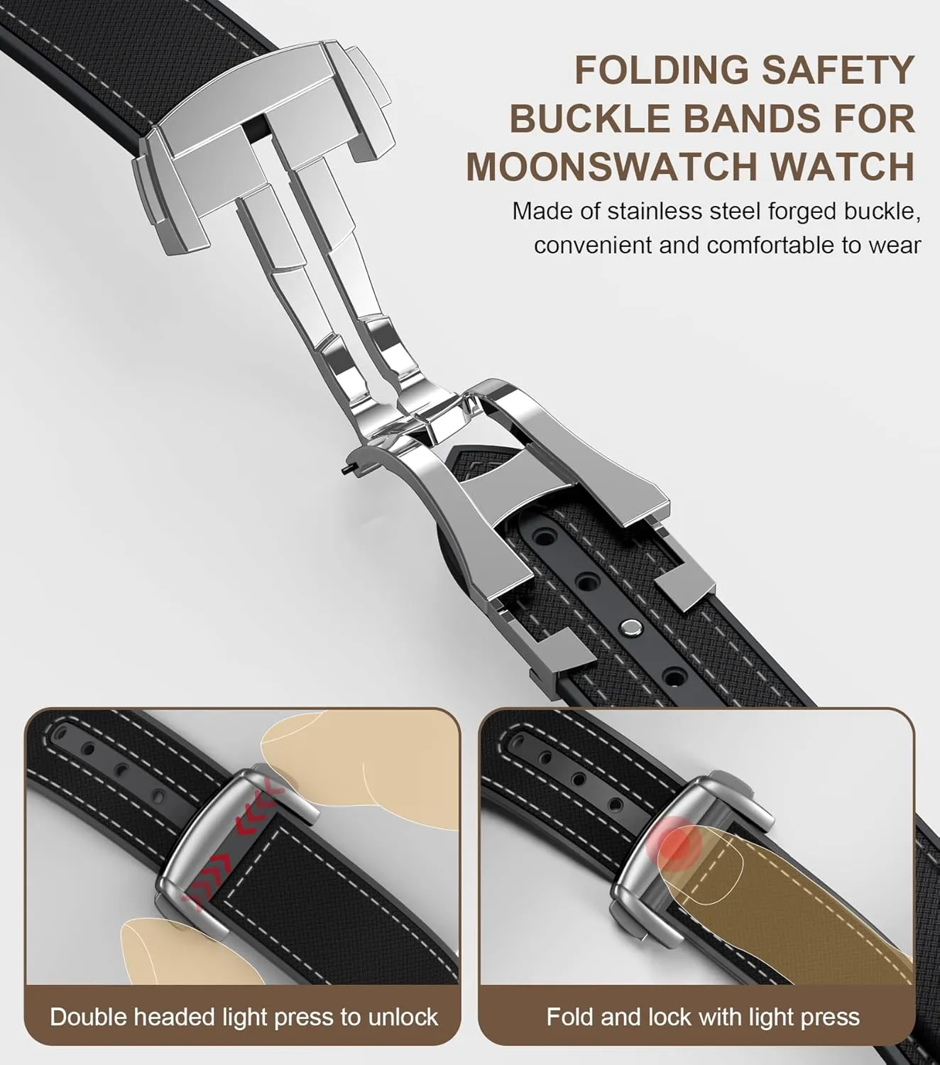 Curved No Gap Replacement Strap for Swatch Omega Men Women Strap for pause reptile afloat aldosterone Omega x Swatch MoonSwatch Watch, 20mm Folding Buckle Color Collision Band, 