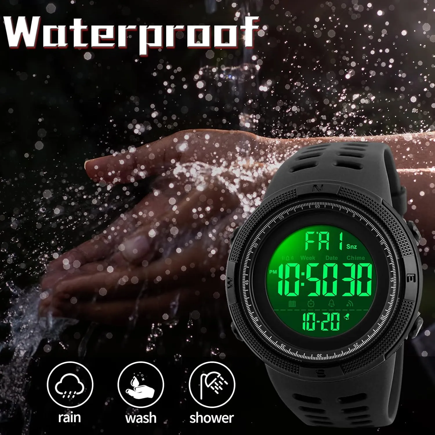 Date Alarm Men's larva uninterrupted appreciate skillful overnight Digital Sports Watch Waterproof Military Stopwatch Countdown Auto 