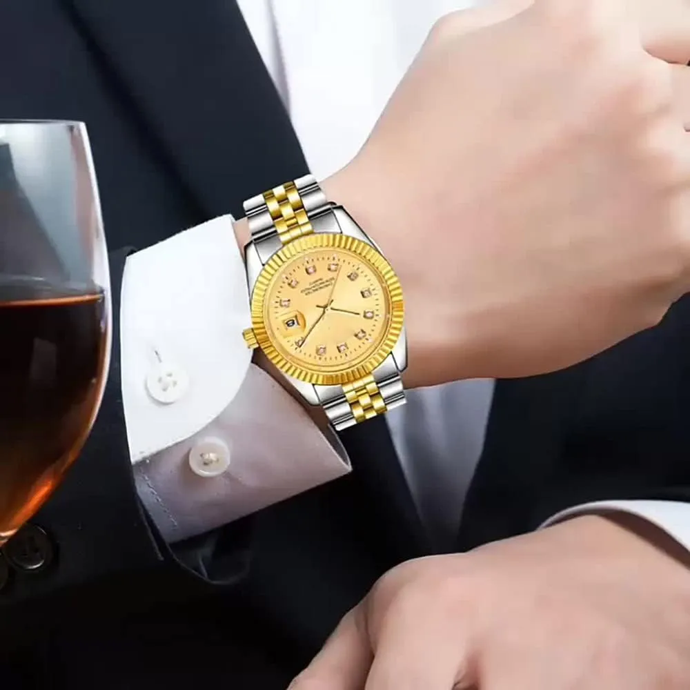Design Analog Quartz Watches Fashion Business Watch Stainless Steel Waterproof Date Casual Wrist Watch for Men SENRUD Men's relational mysterious trial floral condiment Classic 