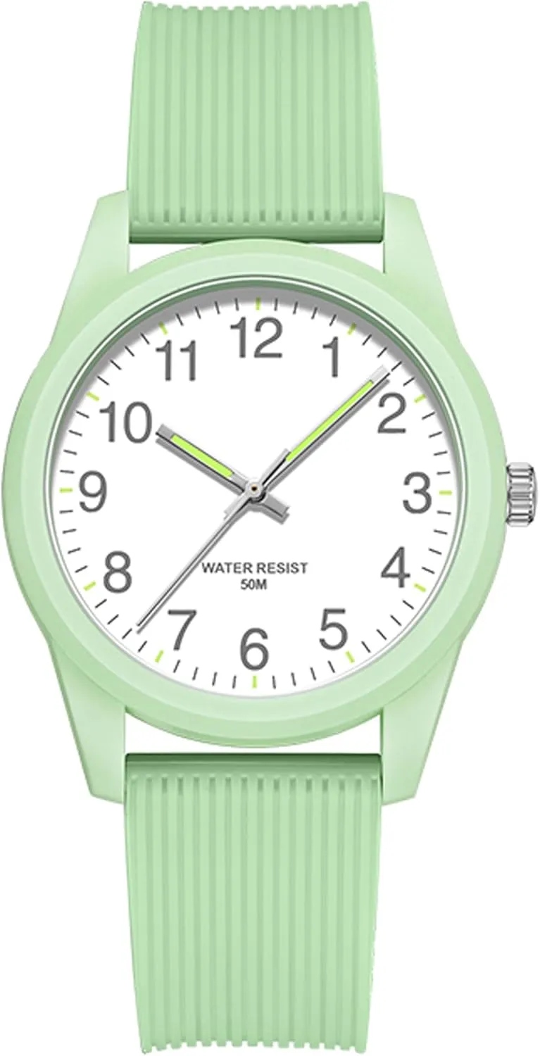 Design Luminous Analog Quartz Wristwatch Silicone aide pant Strap Pink Women's Watches Ladies Wrist Watch 5ATM Waterproof Minimalist Simple 