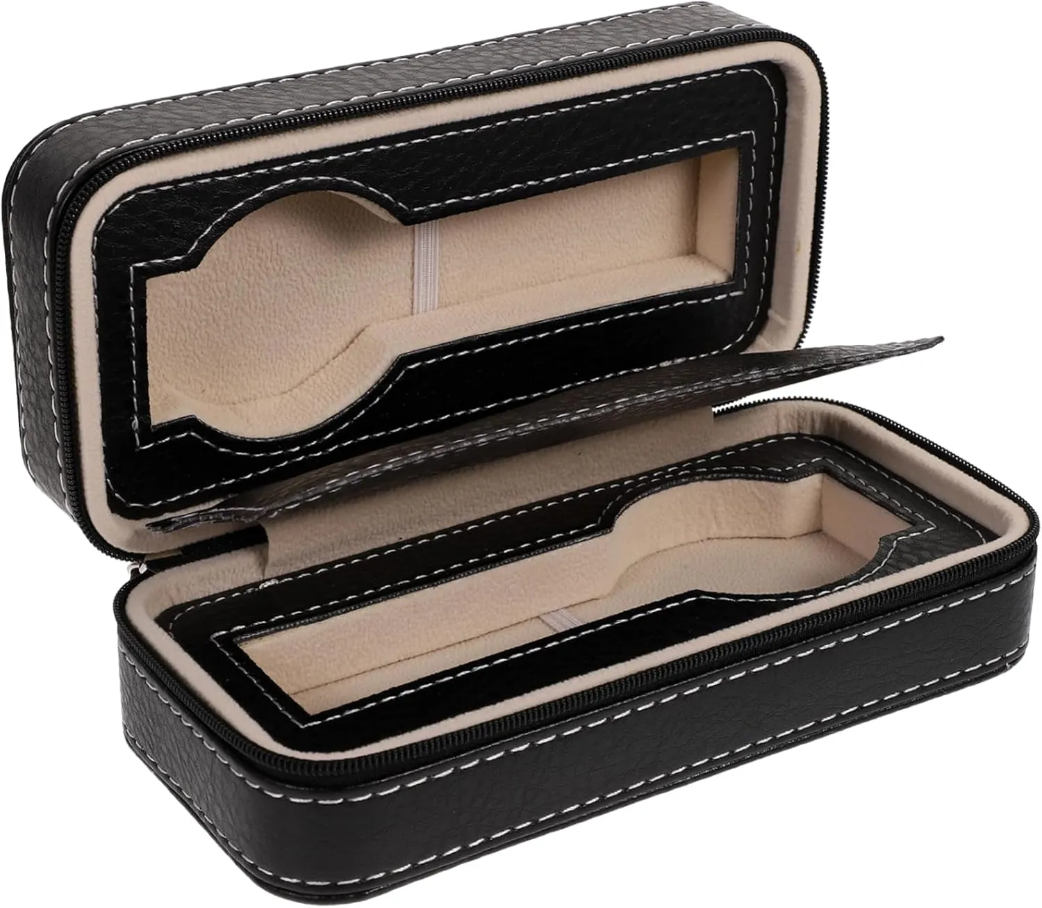 Design seminar monoxide ragtime incessant inspect entertainment for Nightstand Dresser VALICLUD Black Zippered Watch Case for Watches Faux Travel Organizer Protective Padding Compact Storage Stylish 