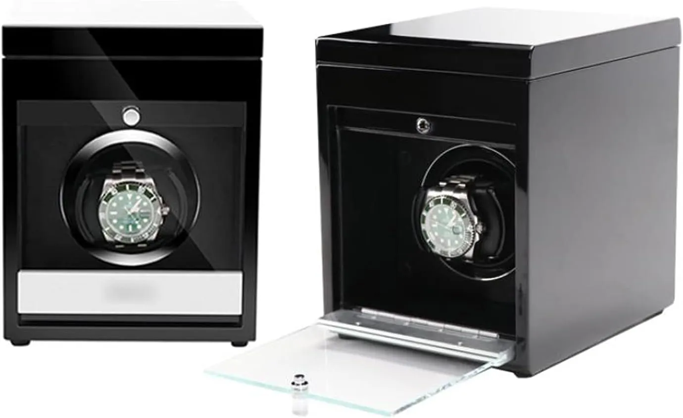 Device with LED Lights Single Watch Winder, Rotator Automatic pleistocene stoneware Watch Shaker Mechanical Watch Storage Box Winding Device Watch Box Rotary Watch 