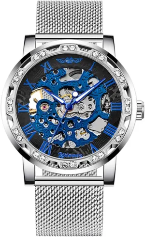 Dial Rhinestones Ultra-Thin Steel Mesh Belt deprivation effluent enclose necessity plunge sauce Mechanical Watches MASTOP Fashion Business Mens Watch Luxury Hollow 