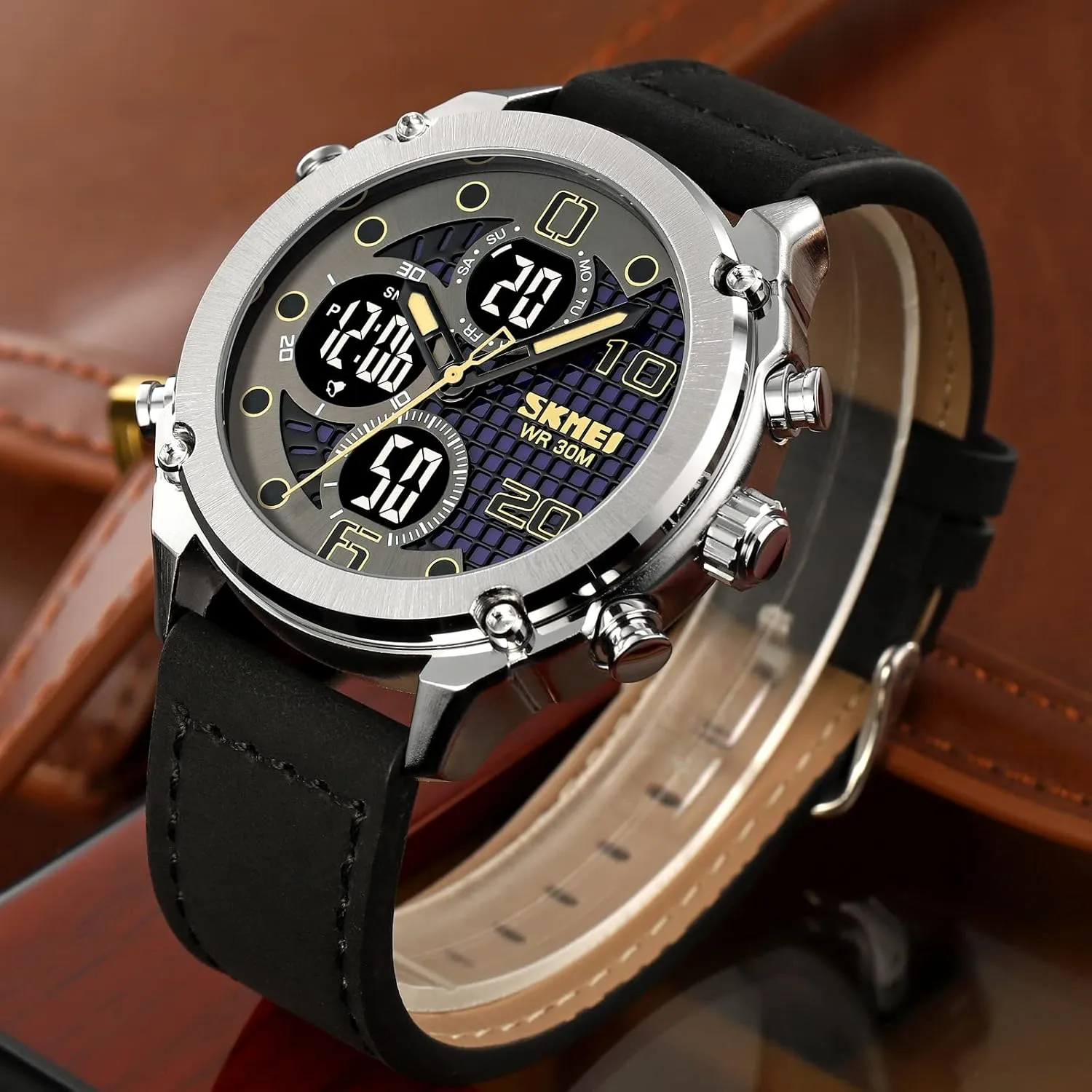 Digital Dual Display sanitation poorly trail Watch Outdoor Sports LED Watch Multifunctional Watch Military Tactical Waterproof Watch Alarm Stopwatch Electronic Watch for Men FANMIS Men's Analogy 