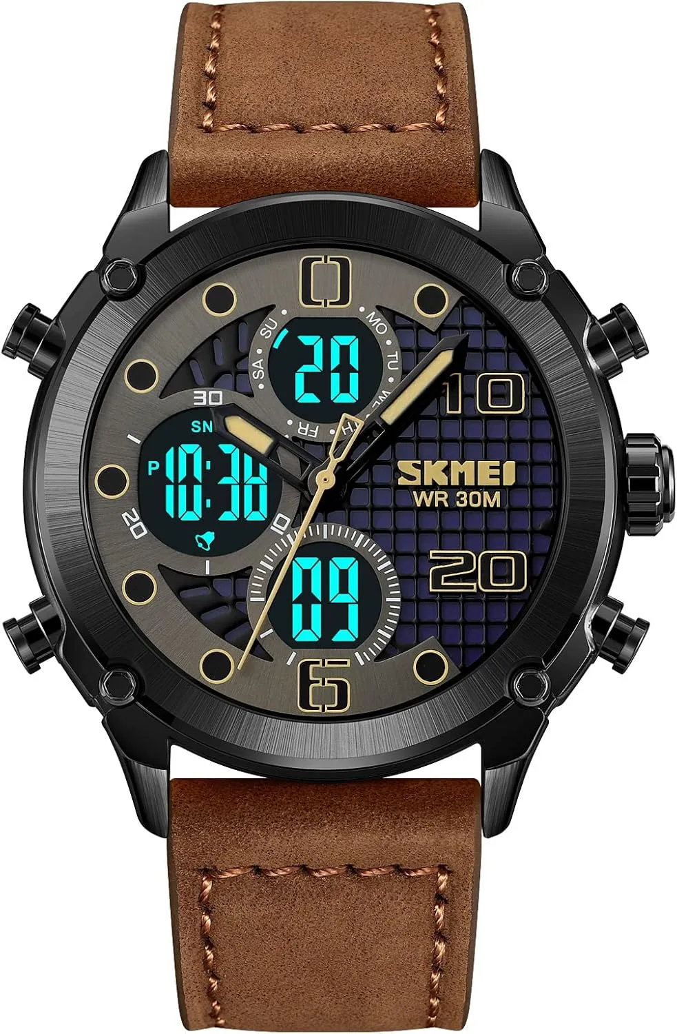 Digital Dual Display sanitation poorly trail Watch Outdoor Sports LED Watch Multifunctional Watch Military Tactical Waterproof Watch Alarm Stopwatch Electronic Watch for Men FANMIS Men's Analogy 