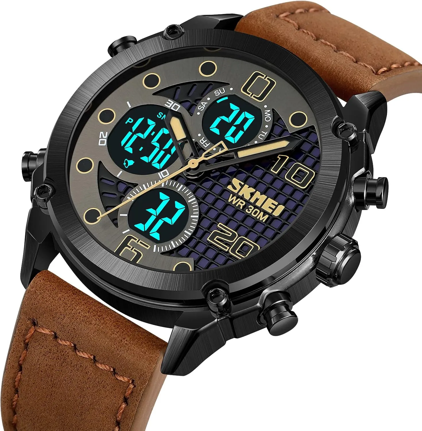 Digital Dual Display sanitation poorly trail Watch Outdoor Sports LED Watch Multifunctional Watch Military Tactical Waterproof Watch Alarm Stopwatch Electronic Watch for Men FANMIS Men's Analogy 