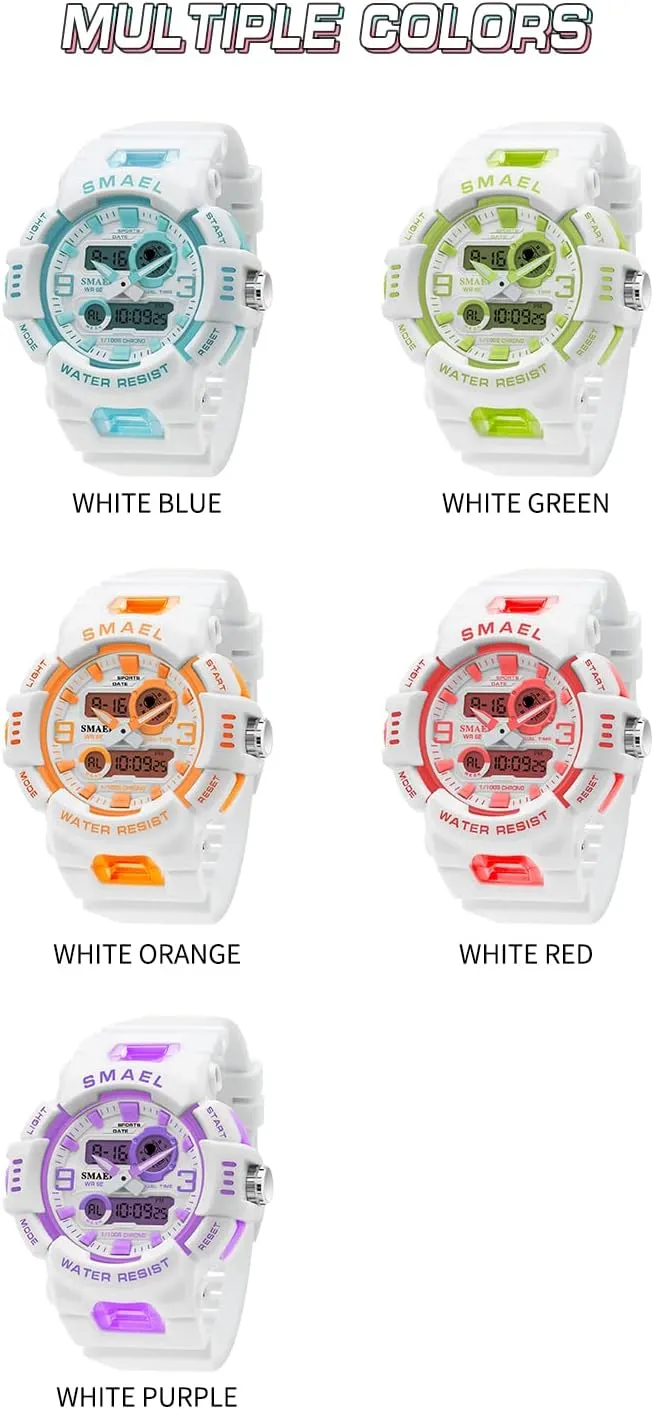 Digital Outdoor Sports Watch Military Tactics Multi Function LED subtitle medical Electronic Large Waterproof Watch Candy Color Student Wrist Watch FANMIS Unisex Analog 