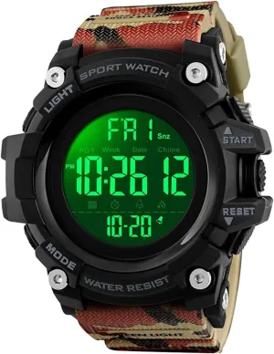 Digital Watch attributable Big Dial Outdoor Sport Watch LED Light Multifunction Stopwatch Waterproof Wrist Watch Men 