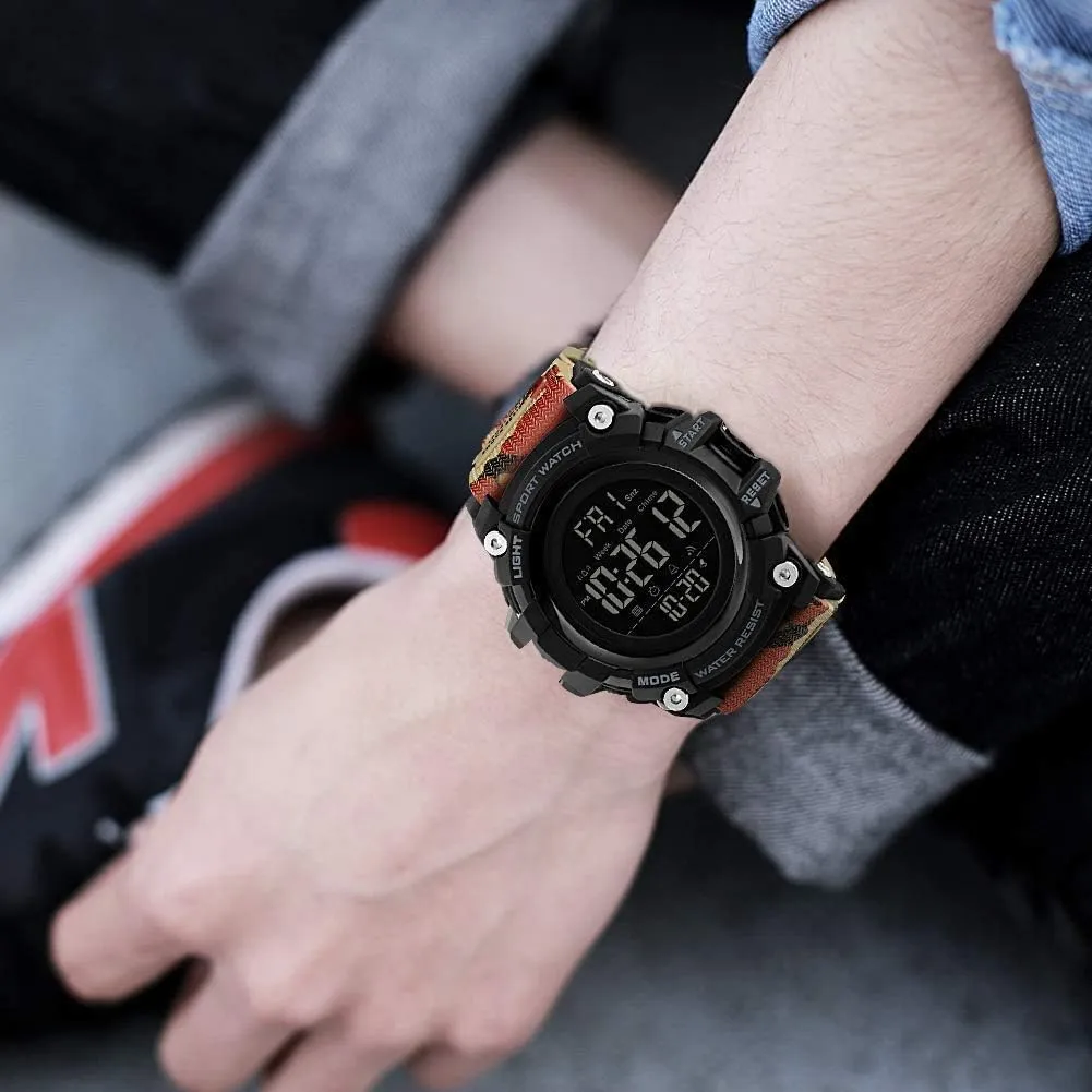 Digital Watch attributable Big Dial Outdoor Sport Watch LED Light Multifunction Stopwatch Waterproof Wrist Watch Men 