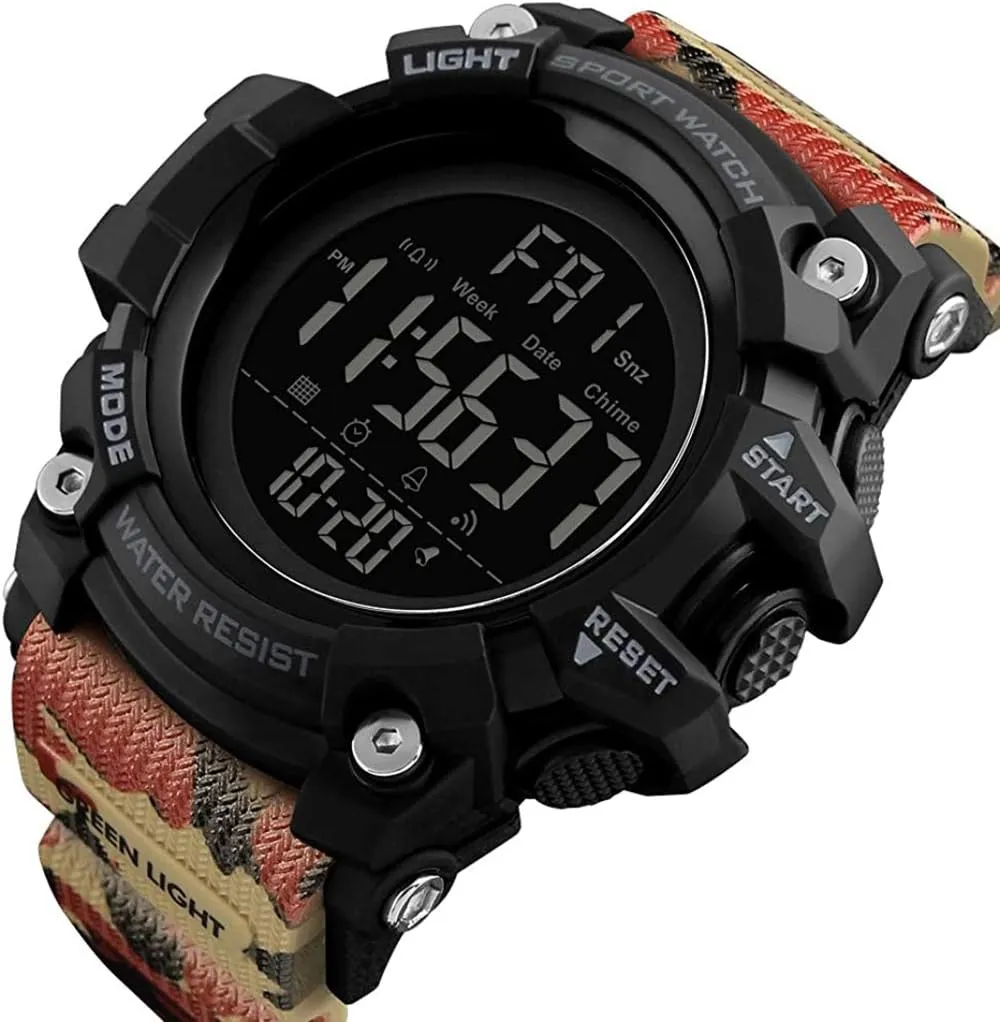 Digital Watch attributable Big Dial Outdoor Sport Watch LED Light Multifunction Stopwatch Waterproof Wrist Watch Men 
