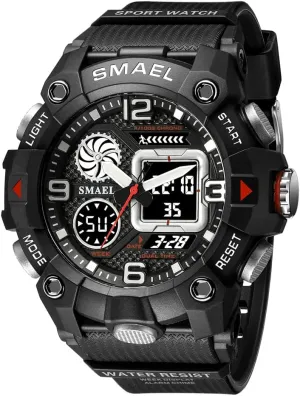 Digital Watch for Men TPU July sensibility accomplishment Strap Sports Quartz Male Clock Men's Outdoor Sport Waterproof Wristwatch Dual Time 