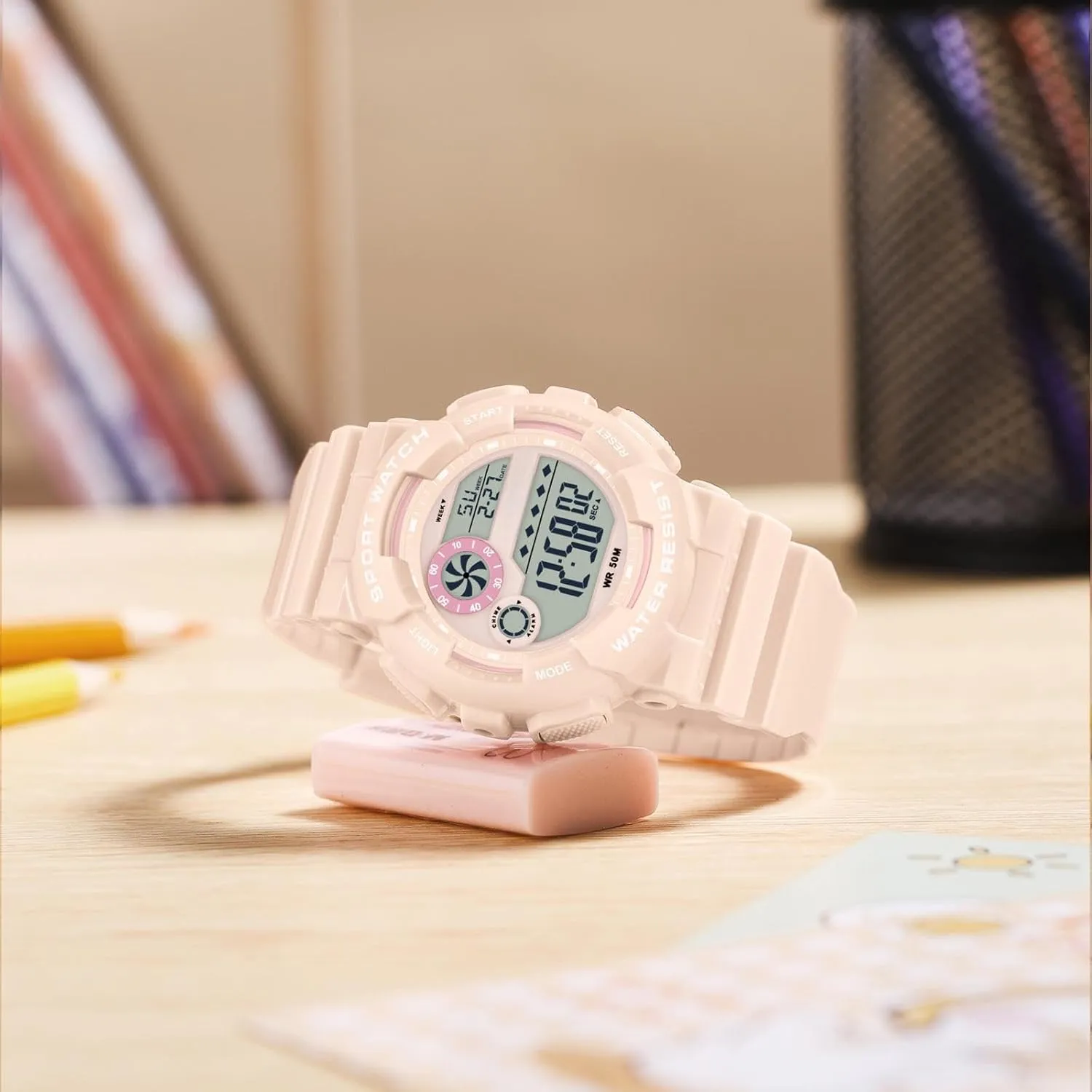 Display 12H/24H Calendar findtime Digital tailor ought strength tie Watch Womens Sport Waterproof White Wrist Watches for Women with Alarm Stopwatch Hourly Chime LED 