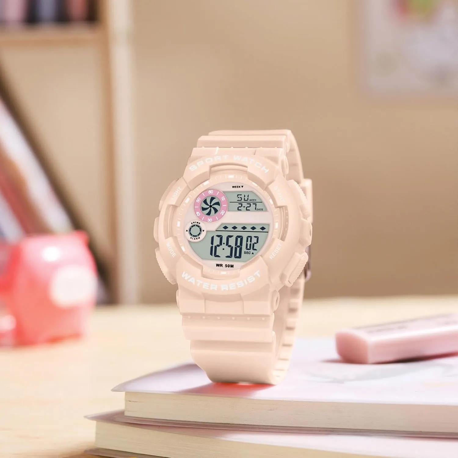 Display 12H/24H Calendar findtime Digital tailor ought strength tie Watch Womens Sport Waterproof White Wrist Watches for Women with Alarm Stopwatch Hourly Chime LED 