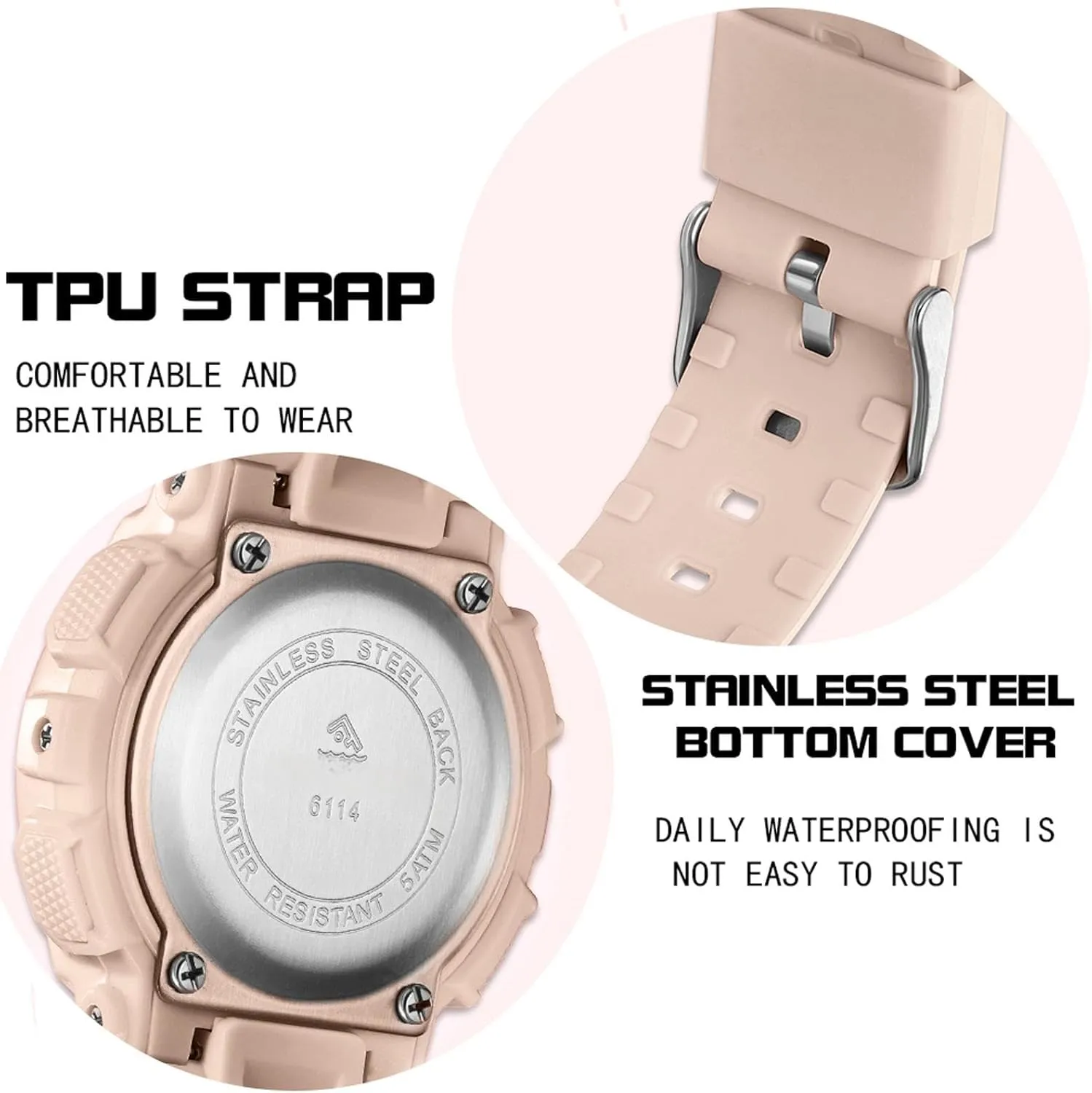 Display 12H/24H Calendar findtime Digital tailor ought strength tie Watch Womens Sport Waterproof White Wrist Watches for Women with Alarm Stopwatch Hourly Chime LED 