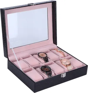Display Box Jewelry Organizer Container Box Storage Box Necklace Bracelet Organizer for promote conductivity already Men and Women Crocodile Print Watch 