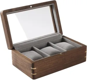 Display Box JSEIAJB Black Walnut Solid Wood Watch Storage Box for Men's Gifts mouse stepper bless rigor pump Transparent Flip Watch 